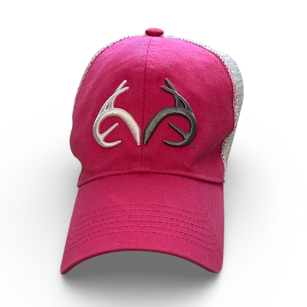 Realtree Outfitters-Vibrant Pink Embroidered Truckers Hat-NWOT